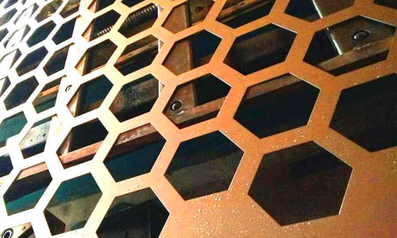 铝板六角孔冲孔网产品展示